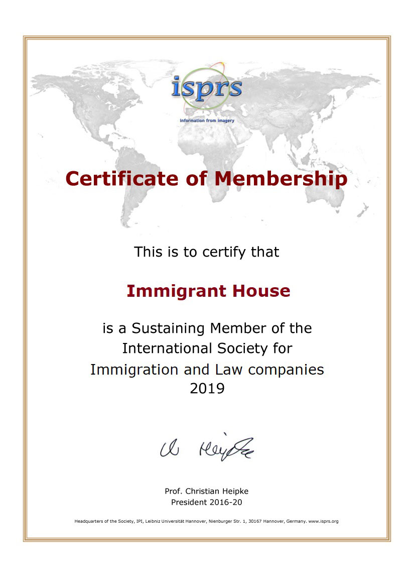 Certificate of Membership. ISPRS