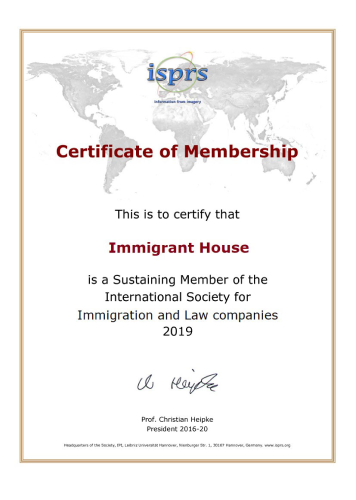 Certificate of Membership. ISPRS