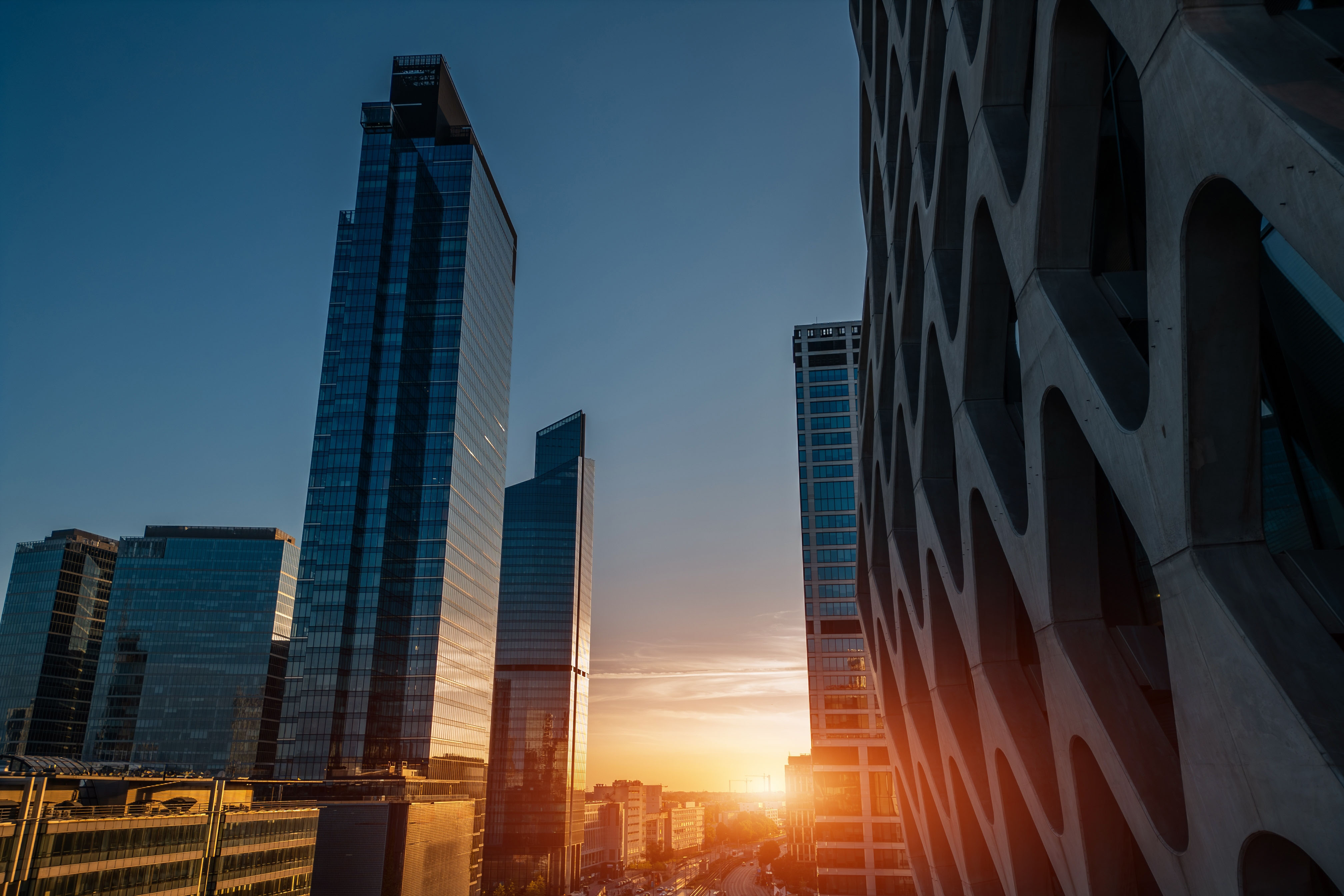 Закат в столице Польши, Варшаве.